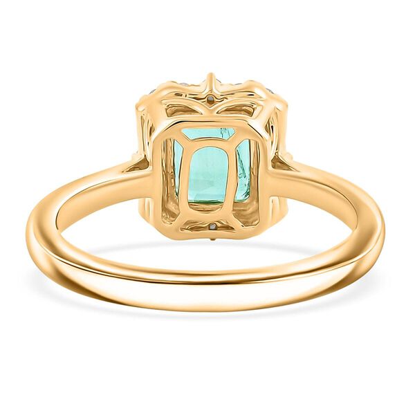 AAA Kagem Sambischer Smaragd, Wei&szlig;er Diamant Ring 417 Gold (Gr&ouml;&szlig;e 17.00) ca. 1,70 ct image number 4