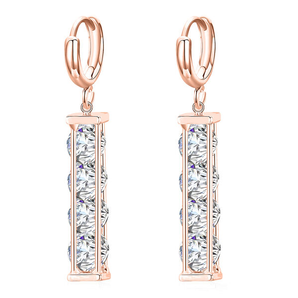 AAA Zirkonia Creolen, Nickelfreies Messing, ros&eacute;vergoldet