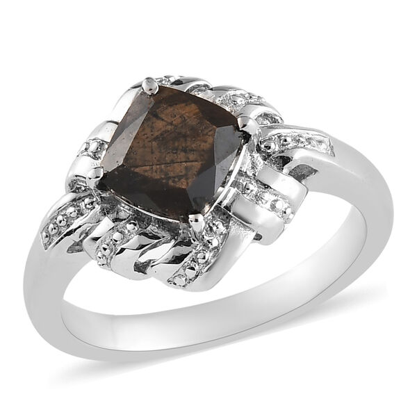 Schokoladen Saphir Ring Edelstahl  ca. 2,13 ct image number 4