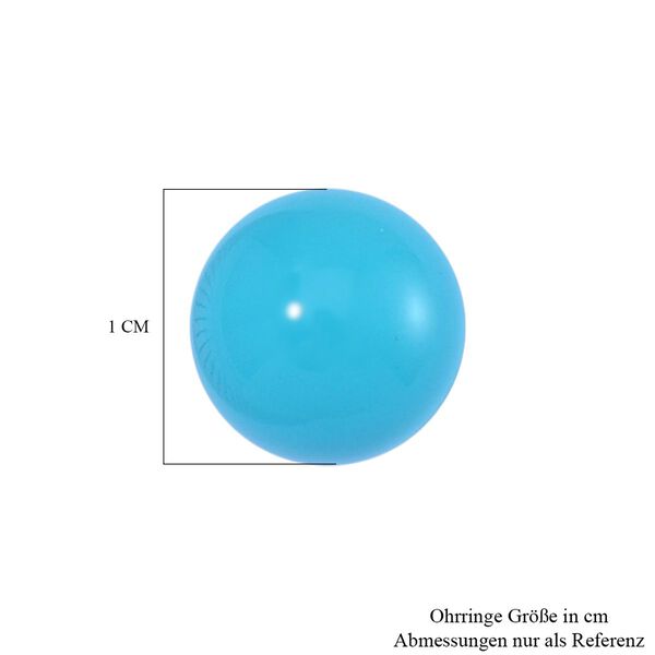 Sleeping Beauty Türkis farbe Muschelperle Ohrringe 925 Silber vergoldet image number 6