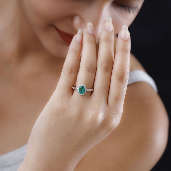 AAA Kagem sambischer Smaragd und Diamant-Ring - 1,29 ct. image number 3