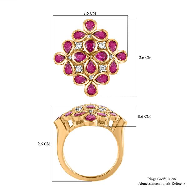 Afrikanischer Rubin und Zirkon-Ring - 4 ct. image number 7
