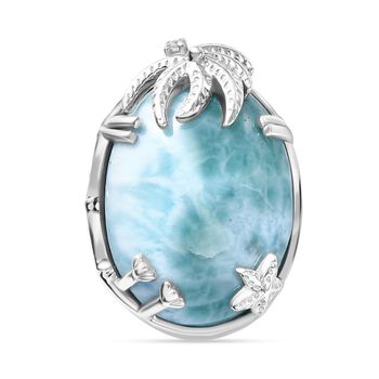AA Nat&uuml;rlicher gr&uuml;ner Larimar und Zirkon Anh&auml;nger - 19,06 ct.
