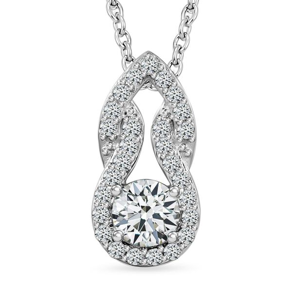 Moissanit Anh&auml;nger mit 50cm Kette - 0,58 ct.