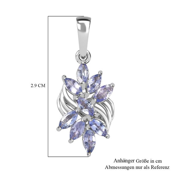 Tansanit Anhänger 925 Silber rhodiniert ca. 1.18 ct image number 6