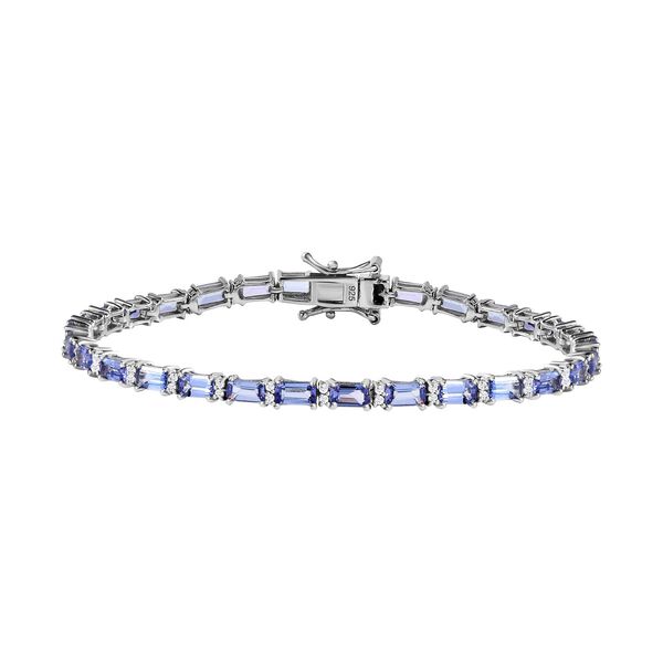 Tansanit und Moissanit Armband, 19 cm - 8,04 ct. image number 0