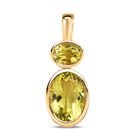 Ouro Verde-Quarz Anhänger, 925 Silber vergoldet ca. 6.62 ct