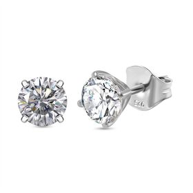 J Francis gefertigt mit SWAROVSKI- Swarovski Zirkonia Ohrringe, 925 Silber platiniert