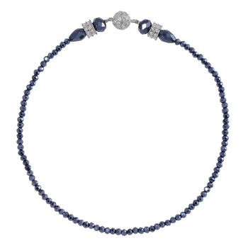 Mehrreihiges dunkelblaues Kristallperlen-Schmuckset