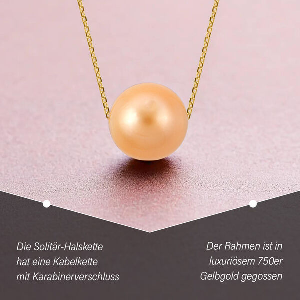 ILIANA - AAA goldene S&uuml;dseeperle-Halskette, 45 cm - 10,8 ct. image number 2