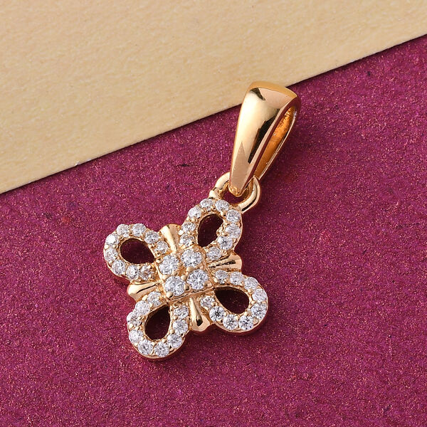 88 Facetten Moissanit Anh&auml;nger 925 Silber vergoldet ca. 0,20 ct image number 3