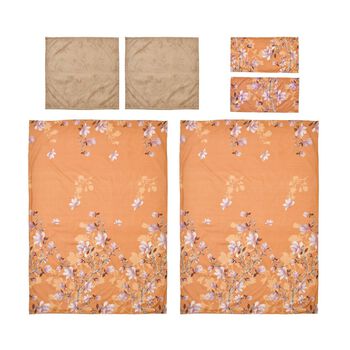 6er Set, Bettw&auml;sche, 2 Deckenbez&uuml;ge 135x200cm, 2 Kissenbez&uuml;ge 40x80cm, 2 Kissenbez&uuml;ge 80x80cm, gelb