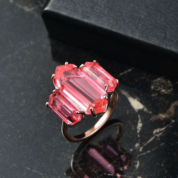 D&rsquo;joy Tulpe-Triplet Quarz Ring 925 Silber 750 ros&eacute;vergoldet (Gr&ouml;&szlig;e 19.00) ca. 11,34 ct image number 2