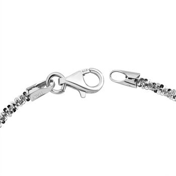 Diamantschliff Rockkette Armband 19cm in rhodiniertem Silber