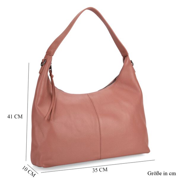 Echtleder-Hobo-Bag mit abnehmbarem Schulterriemen, 41x10x35 cm, Altrosa image number 8