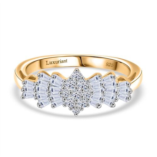 LUXURIANT DIAMOND - Lab Grown Diamant SI-GH Ring 925 Silber 750 Gelbgold Vermeil (Größe 16.00) ca. 0.50 ct image number 0