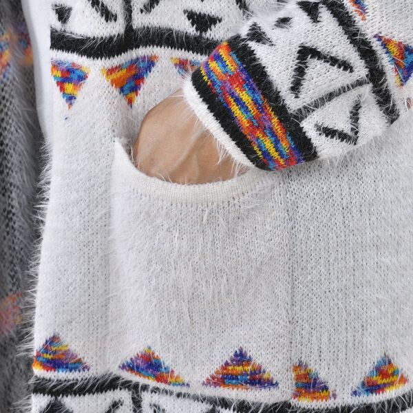 Tamsy - Kuschelweicher, langer Cardigan mit Kapuze und Taschen, 110x82cm, weiß image number 7