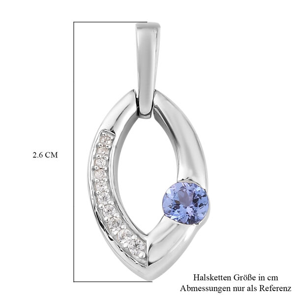 Tansanit und Zirkon Anh&auml;nger 925 Silber platiniert ca. 0,47 ct image number 6