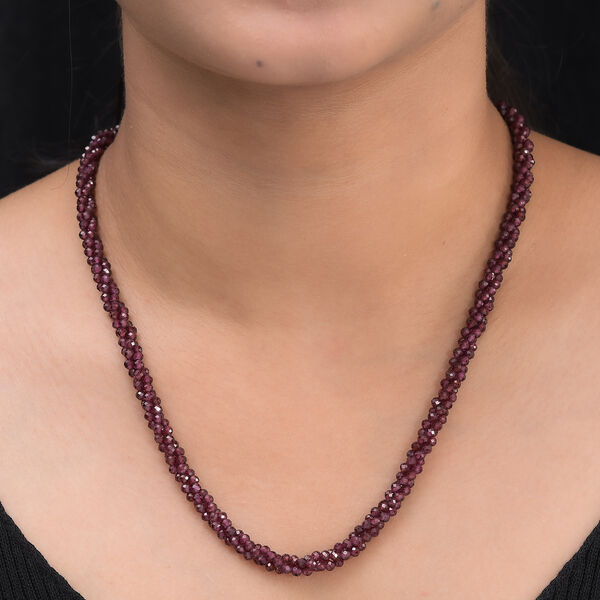 Rhodolith Granat-Halskette, 50 cm, 925 Silber ca. 117,68 ct image number 3