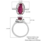 Afrikanischer Rubin und Diamant Halo Ring 925 Silber Platin-Überzug image number 6