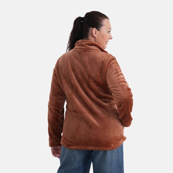 LA MAREY Jacke aus Samt mit Rei&szlig;verschluss, Gr&ouml;&szlig;e L/XL, Braun image number 1