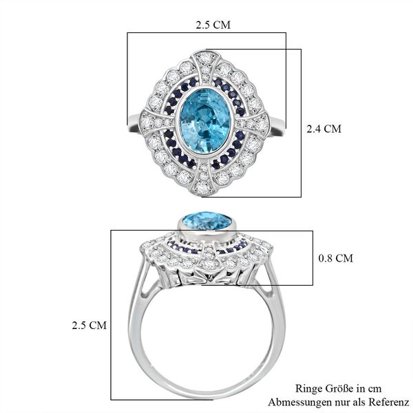 D'Joy blauer Zirkon, blauer Saphir und Moissanit Ring - 3,70 ct. image number 6
