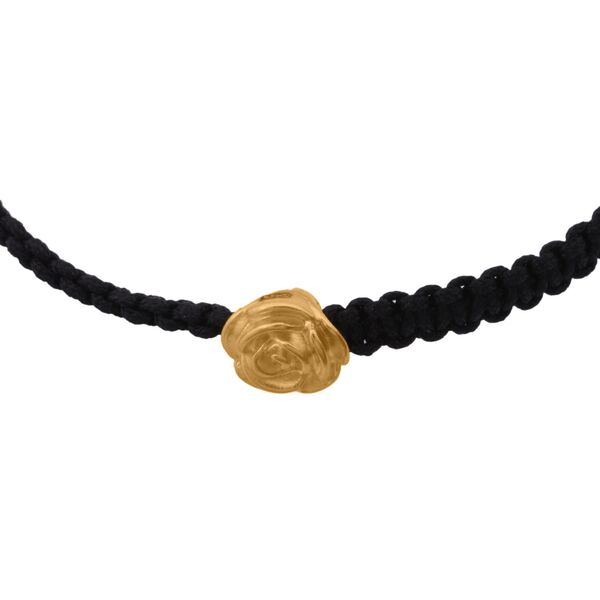 Flexibles Fadenarmband mit G&auml;nsebl&uuml;mchen-Anh&auml;nger in 999 Gold, 19cm image number 1