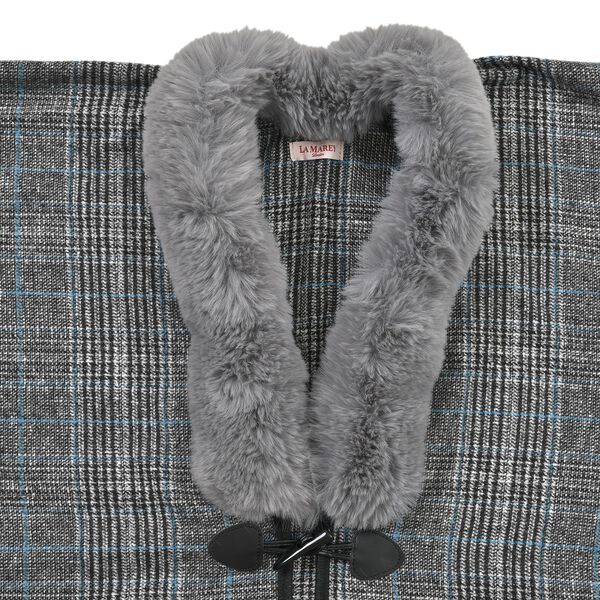 LA MAREY &ndash; Kunstfell Kimono, Grau image number 3
