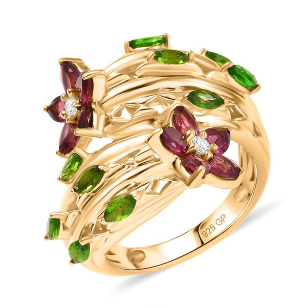 GP Italian Garden Kollektion- Rhodolith Granat, Chromdiopsid, Zirkon und blauer Saphir Ring - 3,24 ct. image number 5