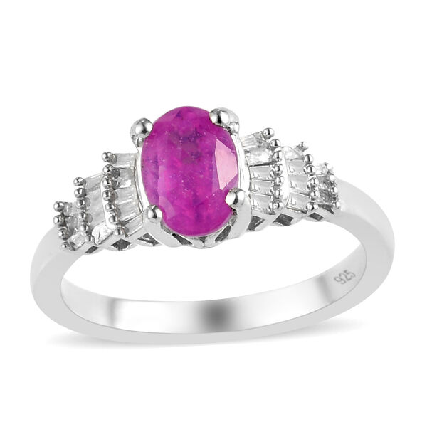 Fissure gefüllt rosa Saphir und Diamant Ring 925 Silber platiniert  ca. 1,33 ct image number 3