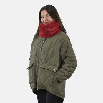 Innovativer 2 in 1 Infinity Schal und M&uuml;tze, 35x28cm, Burgund