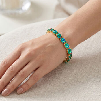 D'Joy Pfau Quarz Triplette Armband ca. 19 cm 925 Silber 750 Gelbgold Vermeil ca. 26,95 ct.