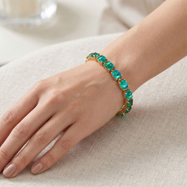 D'Joy Pfau Quarz Triplette Armband ca. 19 cm 925 Silber 750 Gelbgold Vermeil ca. 26,95 ct. image number 2