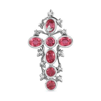 Giuseppe Perez Padparadscha Quarz Triplette Anh&auml;nger 925 Silber platiniert ca. 5,35 ct.