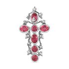 Giuseppe Perez Padparadscha Quarz Triplette Anhänger 925 Silber platiniert ca. 5,35 ct.