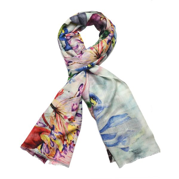 LA MAREY Schal aus 100% Premium-Kaschmir mit Digitaldruck, 70x200cm, Rosa Tulpen image number 9