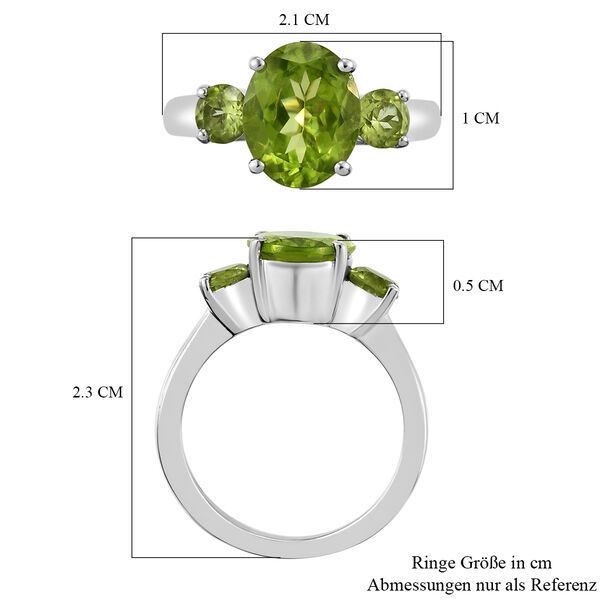 Nat&uuml;rlicher Peridot-Ring, 925 Silber platiniert  ca. 2,81 ct image number 7