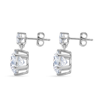 D'Joy Moissanit Ohrringe 925 Silber Rhodiniert ca. 7.95 ct