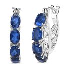 Ceylon Blau Quarz Triplette Ohrringe Messing ca. 4.61 ct