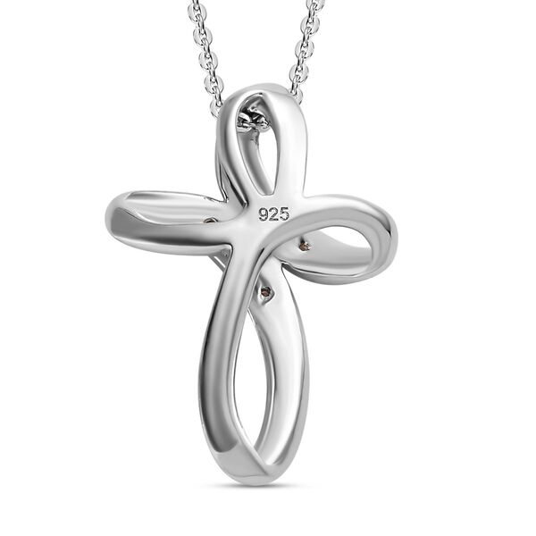 Wei&szlig;er Diamant Anh&auml;nger mit Kette, 925 Silber platiniert image number 5