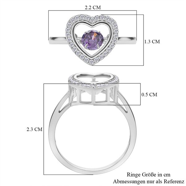 Lila und wei&szlig;er Zirkonia-Ring - 1,02 ct. image number 7