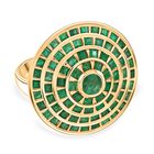 AA Kagem Sambischer Smaragd Ring 925 Silber 750 Gelbgold Vermeil (Größe 18.00) ca. 4.28 ct