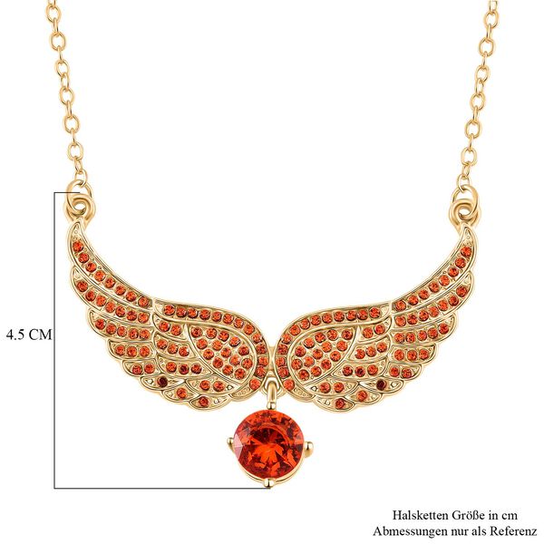 Orange Zirkonia und Kristall Halskette, 52+5cm image number 6