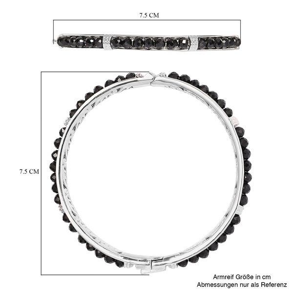 Schwarzer Spinell-Armreif, 20 cm, Messing platiniert ca. 28,10 ct image number 6