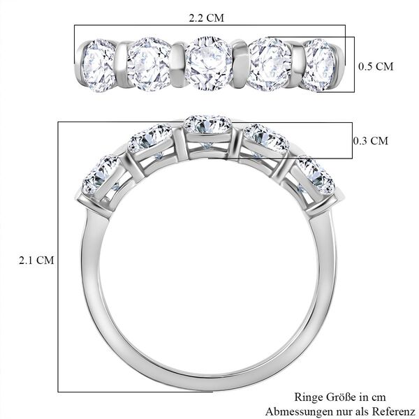 Moissanit Ring, 925 Silber rhodiniert - 1,13 ct. image number 7