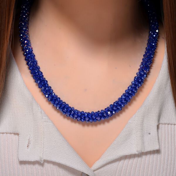 Blaue Magie Farbe Kristall-Halskette, 50+5 cm image number 2