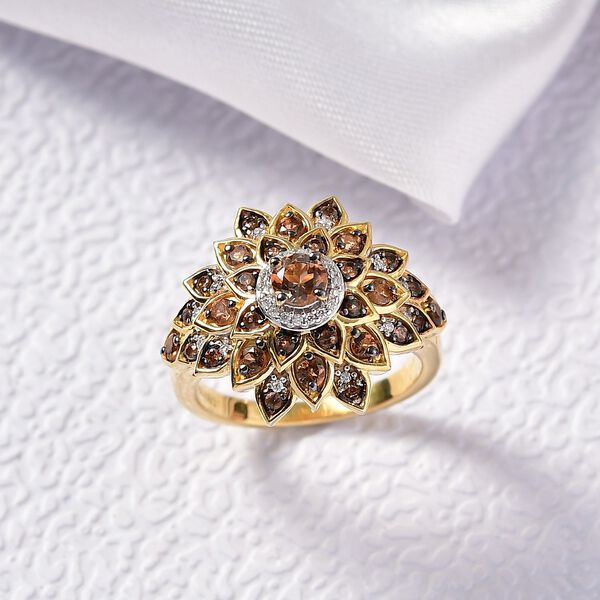 D'Joy AA Andalusit Ring 925 Silber 750 Gelbgold Vermeil (Größe 17.00) ca. 1,06 ct image number 1