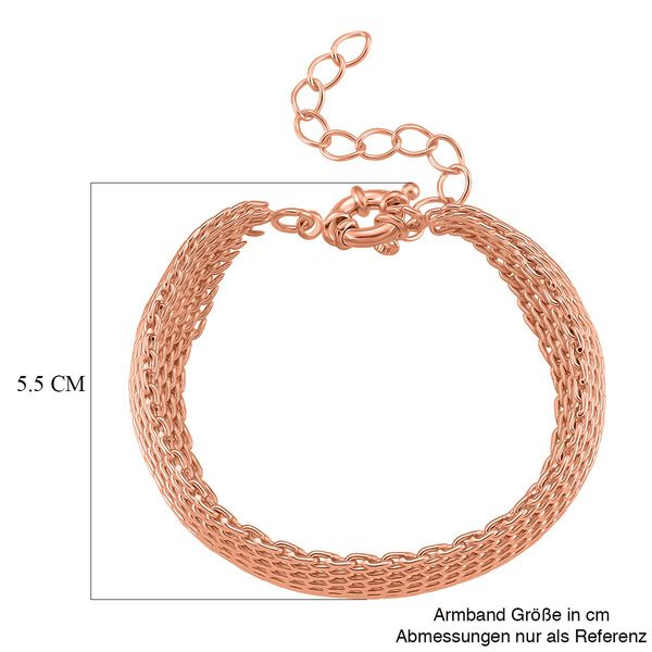 Cuff-Armband im Mesh-Design, Nickelfreies Messing, ca. 19 cm mit 5 cm extender, Ros&eacute;farben image number 6
