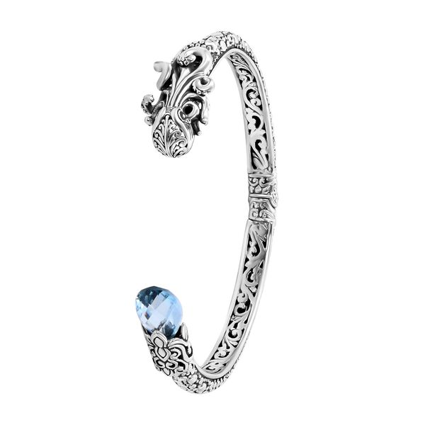 Royal Bali - Himmelblauer Topas Armreif, ca. 19 cm, 925 Silber ca. 7.00 ct image number 4