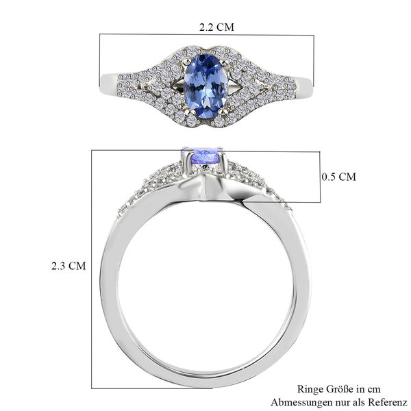 Tansanit und Zirkon Ring - 0,78 ct. image number 7